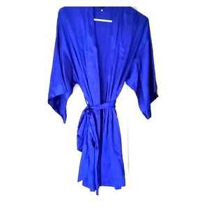 Victoria's Secret Royal Blue Silk Robe